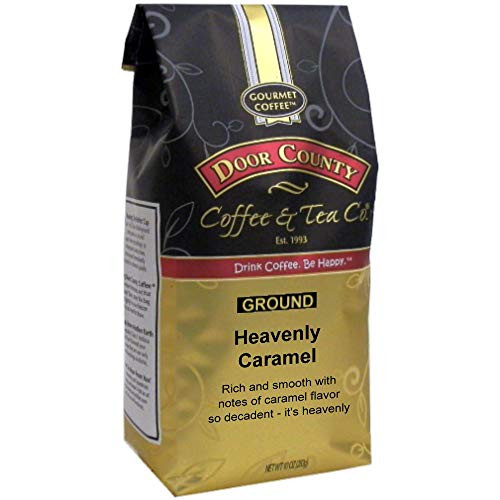 Door County Coffee Heavenly Caramel Sweet  and  Buttery Caramel Flavored Coffee Medium Roast Ground Coffee 10 oz Bag