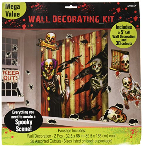 Creepy Carnival Clowns Scene Setters | Mega Value | Halloween Wall Decorating Kit