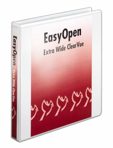 Cardinal Premier Easy Open ClearVue Extra Wide Locking Slant-D Ring Binder, 1-Inch, White (13300)