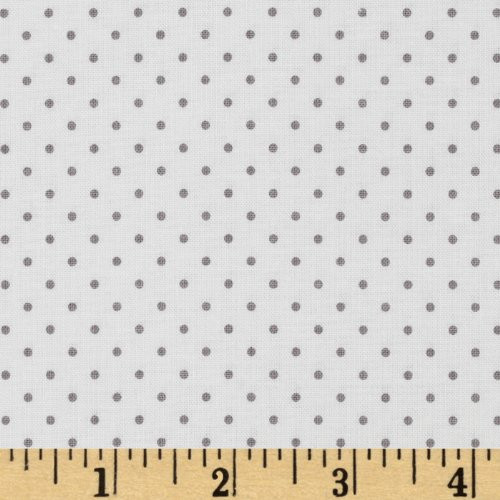 Riley Blake Designs Riley Blake Swiss  and  Dots Quilt Fabric by the Yard White Gray