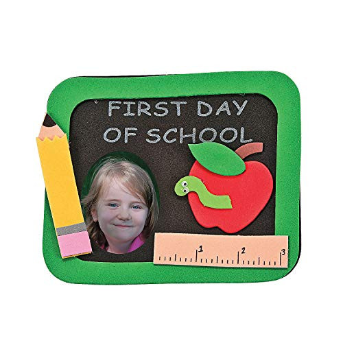 Fun Express 1st Day of School Picture Frame Craft Kits - Males 12 Magnet Frames - Teacher Classroom Supplies and Activities for Kids
