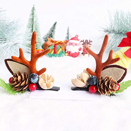 Cagora Christmas Headband Xmas Hair Clip Reindeer Antlers Antlers Hair Pins Flower Elk Deer Animal Horns Headpiece Deer Horn Ears and Berries Hairpin Christmas Hair Accessories for Women and Girls 2 Pcs Cagora Christmas Headband Xmas Hair Clip Reindeer Antlers Antlers Hair Pins Flower Elk Deer Animal Horns Headpiece Deer Horn Ears and Berries Hairpin Christmas Hair Accessories for Women and Girls 2 Pcs