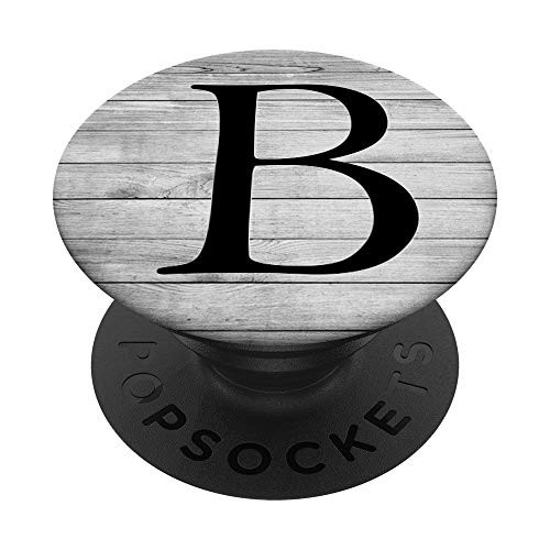 Black Pattern Initial Letter B On Vintage Gray Look PopSockets PopGrip Swappable Grip for Phones and Tablets Black Pattern Initial Letter B On Vintage Gray Look PopSockets PopGrip Swappable Grip for Phones and Tablets