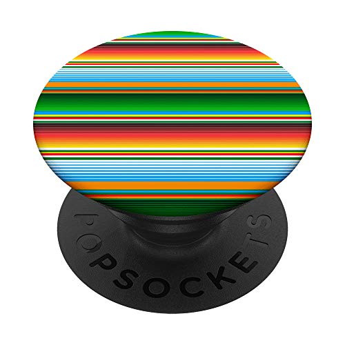 Mexican Serape Horizontal Lines Colorful Pattern Gifts PopSockets PopGrip Swappable Grip for Phones  and  Tablets