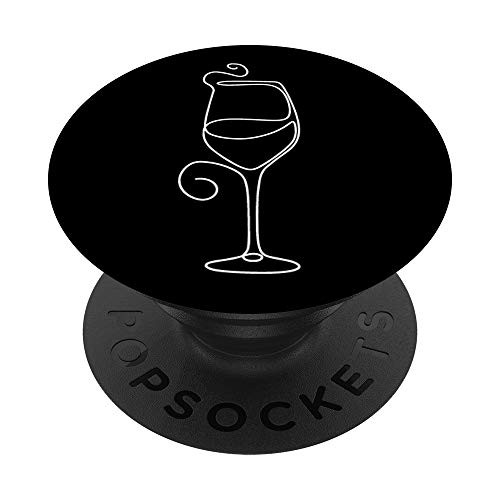 Wine Glass Alcohol Line Art Minimalist Cool Drinking Gifts PopSockets Grip and Stand for Phones and Tablets