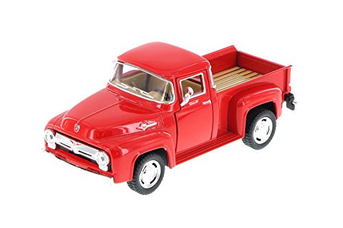 Kinsmart 1956 Ford F-100 Pickup Truck, Red 5385D - 1/38 Scale Diecast Model Toy Car
