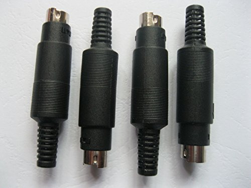 6 Pcs Mini DIN Plug Connector 5 Pin with Plastic Handle Male