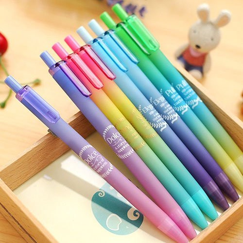 Anniston School Stationery 5pcs Black Ink Gel Pens Auto Ballpoint Pen Student 0.5mm Sign Pen School Supplies for Middle High School Office College Student Girl Boy Adult