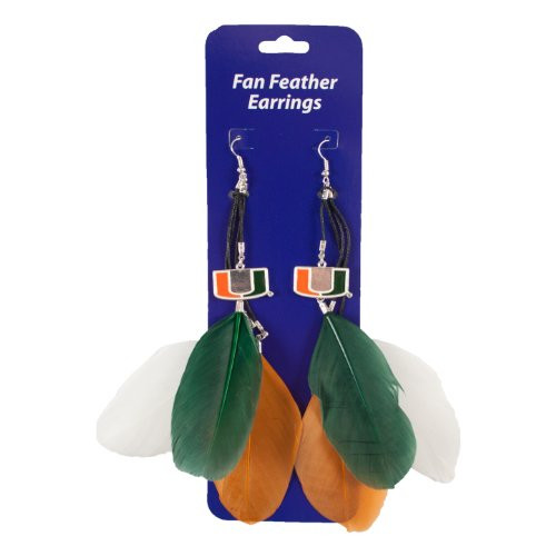 NCAA Miami Hurricanes Feather Earrings