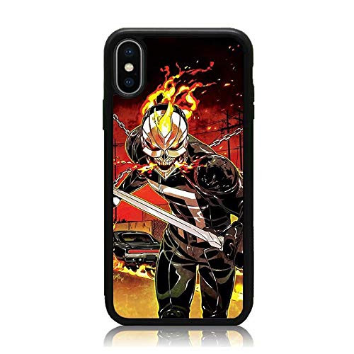 iPhone XR Case  Cartoon Fire Ghost Rider Series  Print Soft TPU  and  Hard Back Shock Absorption Scratch Proof Slim Protective Case Cover for iPhone XR 6.1 Inch 2018 Release