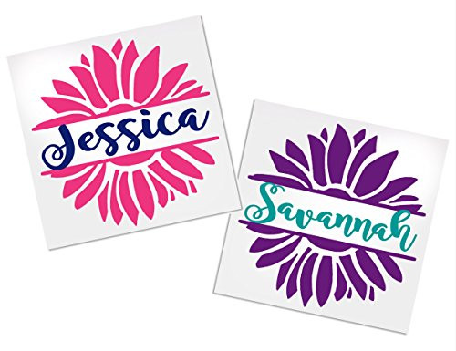 Flower Decals for Tumblers Your Choice of Colors  and  Name   Decals by ADavis