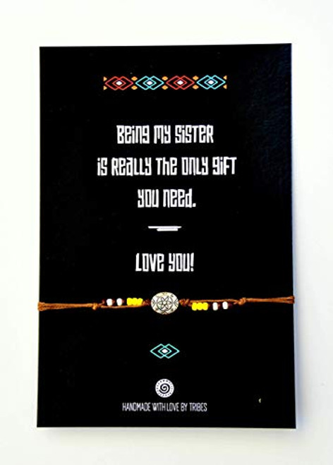 Sister Friendship Bracelet Gift for Sister BFF Best Friend Bestie Boho Friendship Bracelet Gift for Birthday Christmas Family Women and Teen Girls Handmade by Tribes