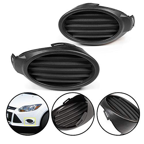 Replacement For Ford Focus 2012 2013 2014 Front Bumper Fog Light Lamp Lens Hole Cover Grille Insert Replacement Driver and Passenger Side Replaces FO1038116 FO1039116