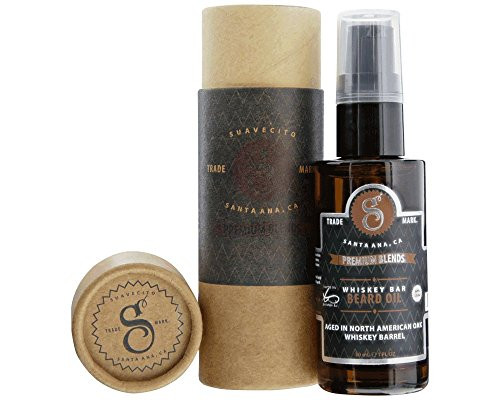 Suavecito Premium Blends Beard Oil - Whisky Bar Beard Conditioning Serum for Men  1 FL oz  Whiskey Bar