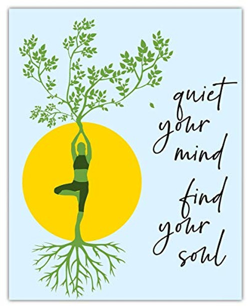 Quiet Your Mind Find Your Soul Typography Wall Art Print 8x10 Unframed Poster For Home Office Dorm  and  Bedroom Decor - Great Motivational Gift Idea Under 15