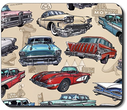 Art Plates Brand Mouse Pad - 50s Hot Rods - Image by Dan Morris