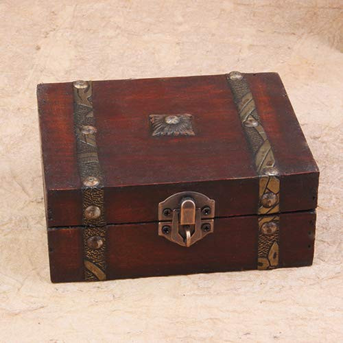 helegeSONG Storage Case Box Vintage Jewelry Earrings Necklace Bracelet Storage Organizer Wooden Case Gift Box