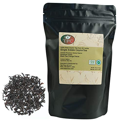 Ceylon Black Tea Orange Pekoe Single Estate Kenilworth Loose Leaf Tea from Sri Lanka Pouch 4oz