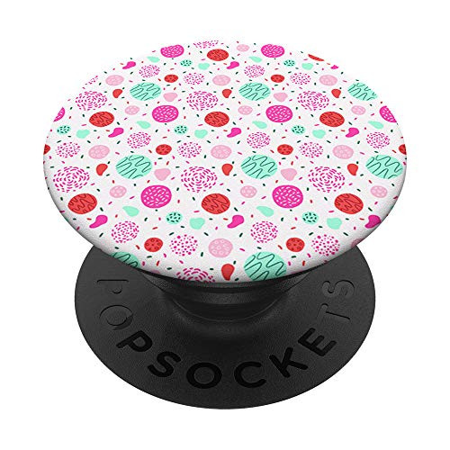 Super Cute Fashion Lines Pattern Red White Teal Pink PopSockets Grip and Stand for Phones and Tablets