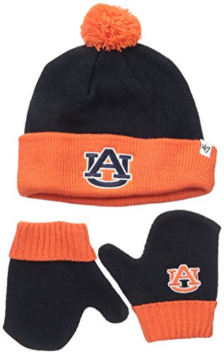 NCAA Auburn Tigers Infant 47 Bam Bam Knit Hat and Mittens Set Navy