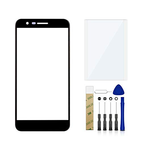 for Verizon LG K20 V K20v VS501 Outer Front Glass Lens Screen Replacement plus  OCA Tool Kit Black