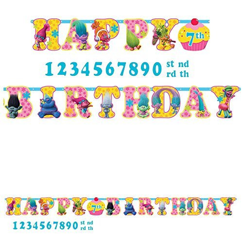 Amscan Trolls Birthday Banner