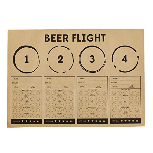 Creative Brands Sips Recyclable Brown Kraft Paper Party Placemats 24-Count Beer Flight