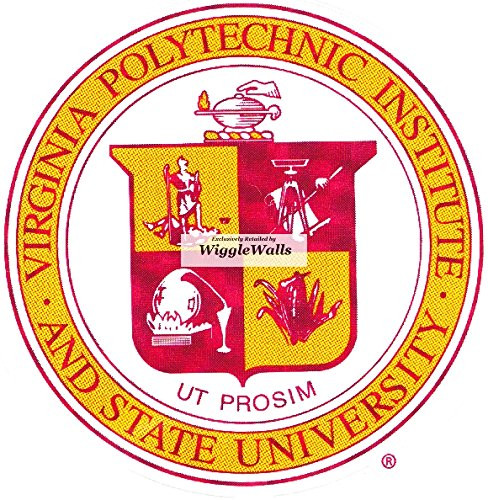 2 Inch Virginia Tech Logo Polytechnic Institute and State University VT Hokies Removable Wall Decal Sticker Art NCAA Home Room Decor 2.5 by 2.5 Inches