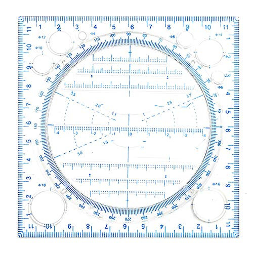 Nicknocks Multifunctional Drawing Geometric Drawing Template Measuring Ruler Multipurpose Draw Round Curve Horizontal Parallel Vertical Paralle Linel for Office and School Drawings Drafting Formwork