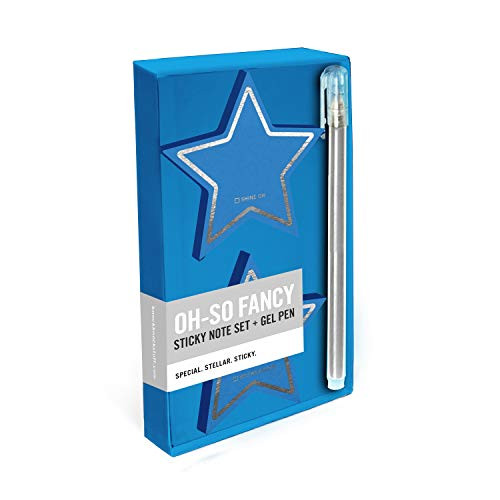Knock Knock 2-Pack Stars Sticky Set with Silver Metallic Gel Pen