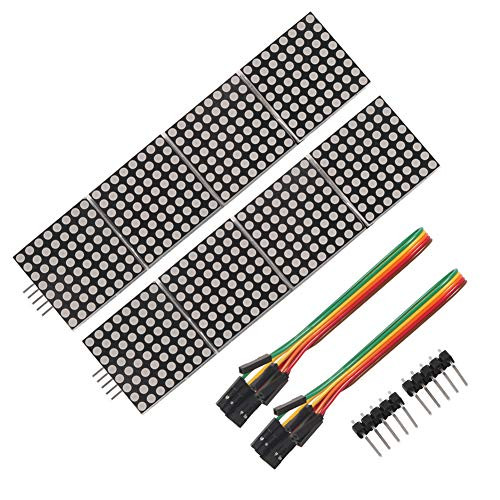 Organizer 2pcs MAX7219 Dot Matrix Module for Arduino Microcontroller 4 in 1 Display with 5pin Line  Red