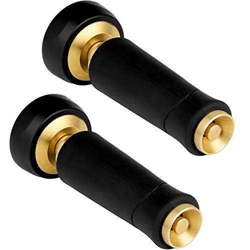 2 Pack Brass Twist Nozzles Garden Hose Adjustable Twist Nozzle