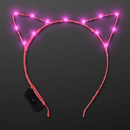 Pink Starlight LED Kitty Light Up Cat Ears Headband