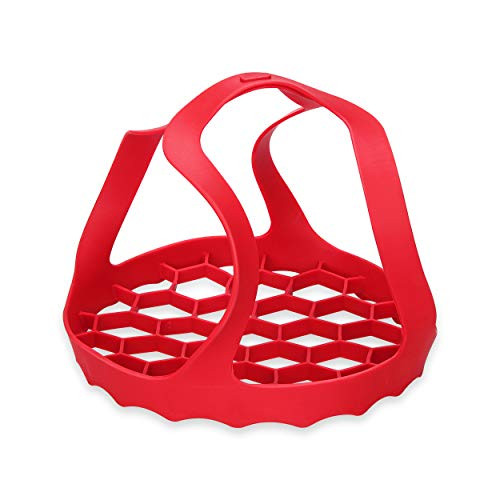 HONOVI Pressure Cooker Sling Egg Steamer Rack Bakeware Sling for Instant Pot 6 Qt   8Qt Multi-function Cooker Accessories Set BPA-Free Silicone RED
