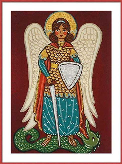 Saint Michael the Archangel print Saint Michael print St Michael print Guardian Angel print Guardian Angel painting Guardian Angel picture Catholic wall art Catholic saint print Catholic painting