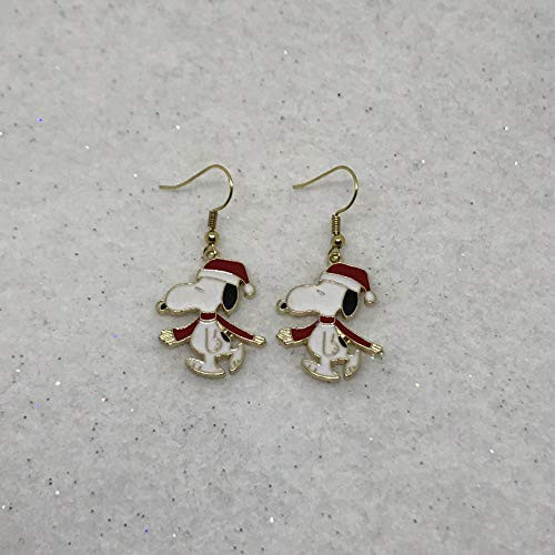 Peanuts Inspired Snoopy Christmas Earrings