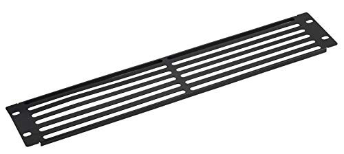 KENUCO Blank Rack Mount Panel Spacer with Venting for 19-Inch Server Network Rack Enclosure - Black  B-2U