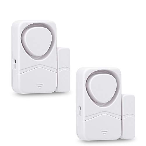 Wsdcam Door and Window Alarms for Home Security 110dB Magnetic Sensor Alarm Pool Door Alarm for Kids Safety 4-in-1 Mode Small Wireless Door Alarms 2 Pack - White