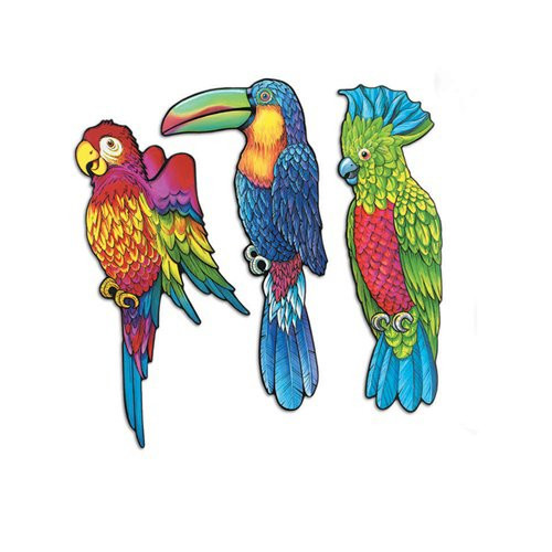 Pkgd Exotic Bird Cutouts (3/Pkg)