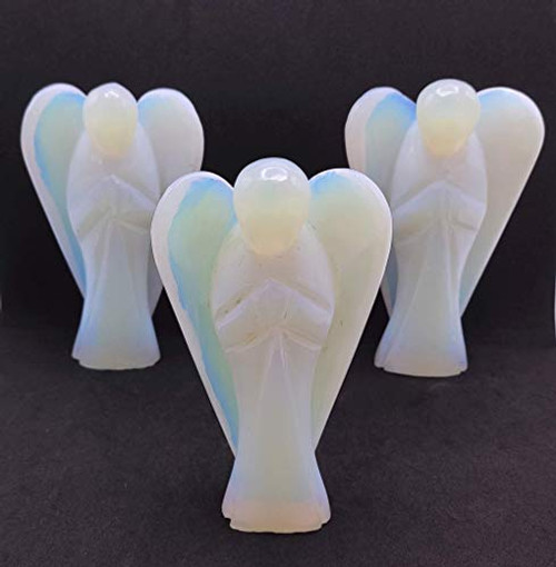 Opalite Crystal Guardian Angel Figurines Ornament for Healing Birthstone Decoration Statue Hand Carved Pocket Gemstone Angel 2 inch Opalite Crystal Guardian Angel Figurines Ornament for Healing Birthstone Decoration Statue Hand Carved Pocket Gemstone Angel 2 inch