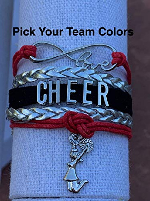 Cheerleading Bracelet Cheer Gifts- Cheer Jewelry- Pick Your Team Colors- Adjustable Cheer Bracelet- Gift for Cheerleaders Cheer Teams  and  Cheerleading Coaches