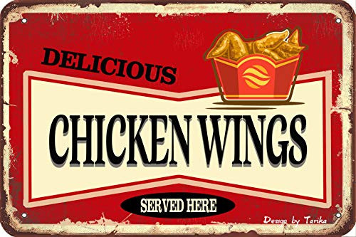 Chicken Wings 20X30 cm Retro Look Tin Decoration Poster Sign for Home Kitchen Bathroom Farm Garden Garage Inspirational Quotes Wall Decor