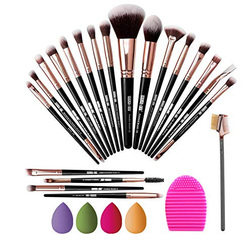 Makeup Brushes 20Pcs Professional Makeup Brush Set Foundation Eye shadow Blush Brush Travel Kabuki Blending Concealers Face Powder Eye Make Up Brushes Set Kit - BlackGold Makeup Brushes 20Pcs Professional Makeup Brush Set Foundation Eye shadow Blush Brush Travel Kabuki Blending Concealers Face Powder Eye Make Up Brushes Set Kit - BlackGold