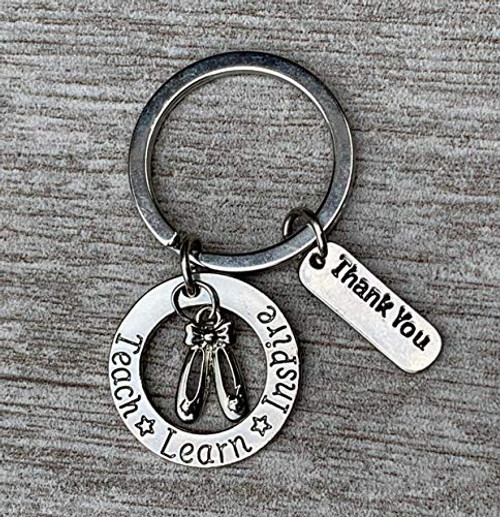 Ballet Dance Teacher Keychain - Dance Jewelry - Perfect Gift For Dance Instructors Teach Learn Inspire Thank You Key Chain Ballet Dance Teacher Keychain - Dance Jewelry - Perfect Gift For Dance Instructors Teach Learn Inspire Thank You Key Chain