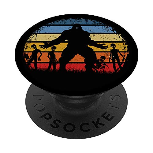 Bigfoot Alien Vintage Retro Pop Art Moon Lines PopSockets PopGrip Swappable Grip for Phones  and  Tablets