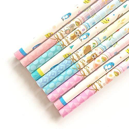 5X Kawaii Animals Owl Bird Hedgehog Standard Wooden Pencil Writing Drawing School Supply Student Stationery