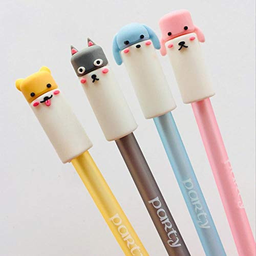 2X Kawaii Little Puppy Dog Gel Pen Rollerball Pen Writing Pen School Office Supply Student Stationery 0.5mm Black Ink