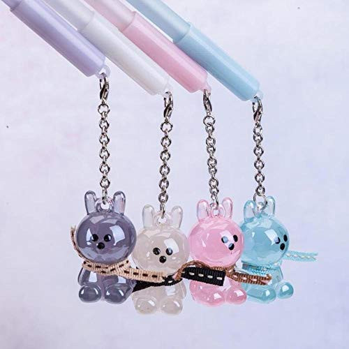 1PC Kawaii Rabbit Pendant Gel Pen Rollerball Pen Student Stationery School Office Supply Black 0.5mm