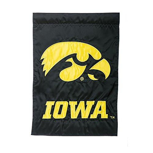 Team Sports America NCAA Iowa Hawkeyes Black 17.5 inch x 12.5 inch Applique Garden Flag Team Sports America NCAA Iowa Hawkeyes Black 17.5 inch x 12.5 inch Applique Garden Flag