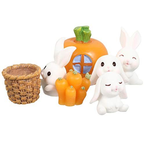 NUOBESTY 7Pcs Mini Bunny Figurines Miniature Animals Statues Fairy Garden Resin Rabbit Ornaments Easter Cake Cupcake Decoration for Fairy Garden Dollhouse Micro Landscape NUOBESTY 7Pcs Mini Bunny Figurines Miniature Animals Statues Fairy Garden Resin Rabbit Ornaments Easter Cake Cupcake Decoration for Fairy Garden Dollhouse Micro Landscape